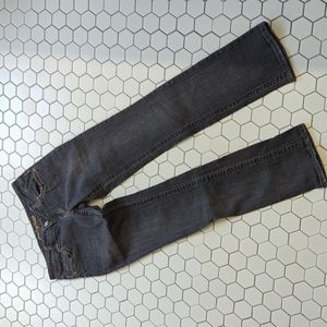 EUC Women's American Eagle faded black straight leg jeans, size 4